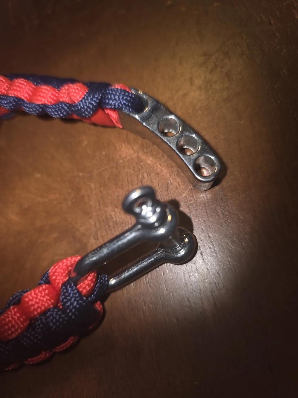 New England Patriots Red & Navy Paracord Bracelet Adjustable